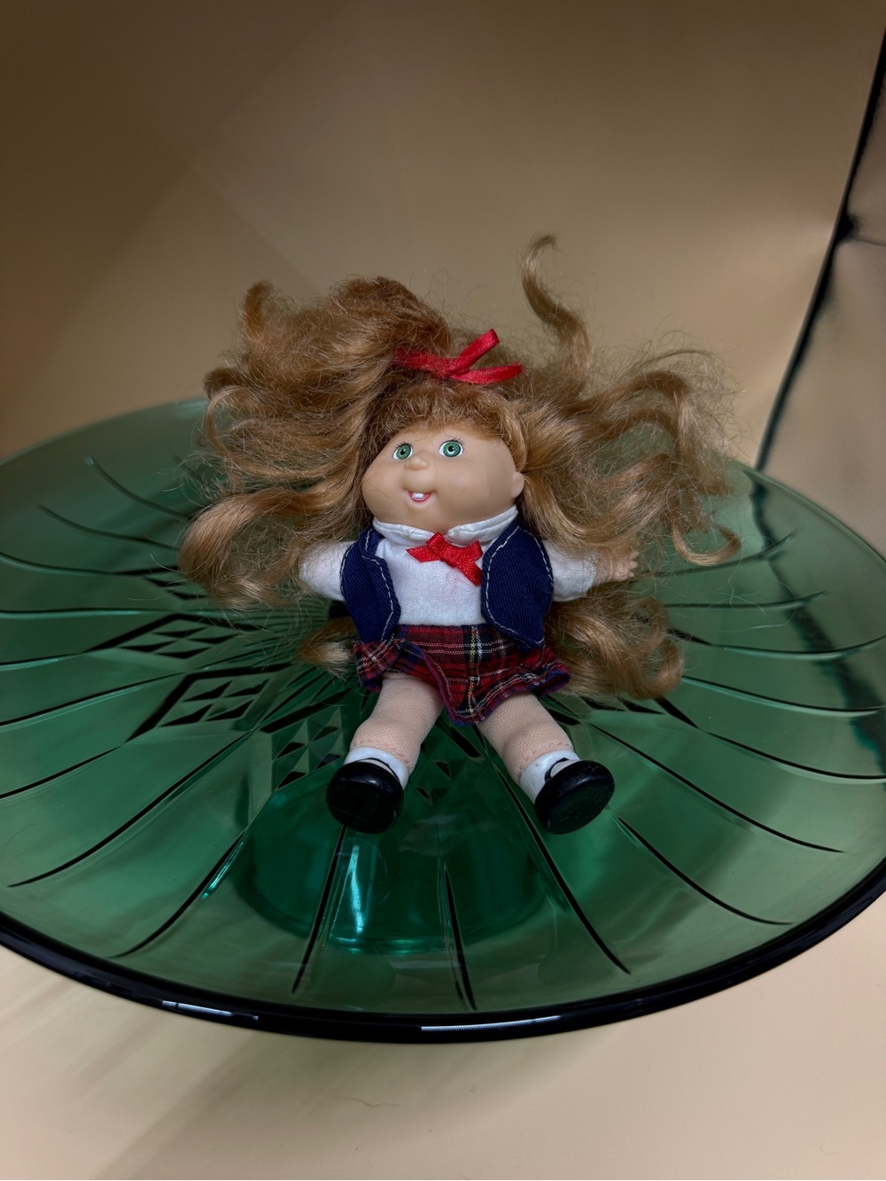 VTG 1995 Mattel Mini Cabbage Patch Kids Doll School Uniform Outfit Plaid
Skirt